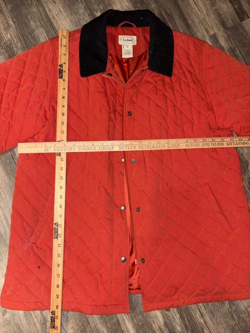 LL Bean barn jacket  Orange Quilted Thermore Women's Size XL - Picture 3 of 5